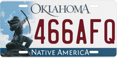 OK license plate 466AFQ