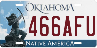 OK license plate 466AFU