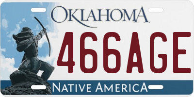 OK license plate 466AGE