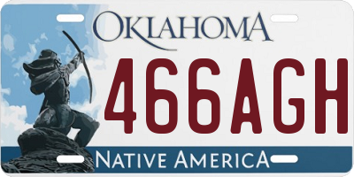 OK license plate 466AGH