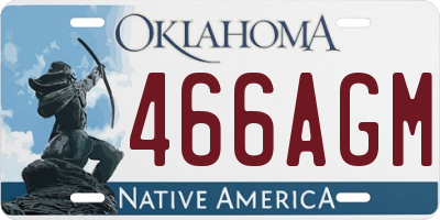 OK license plate 466AGM