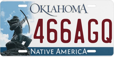 OK license plate 466AGQ