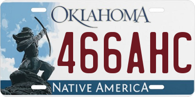 OK license plate 466AHC