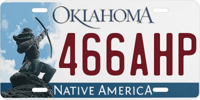 OK license plate 466AHP