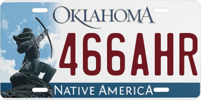 OK license plate 466AHR