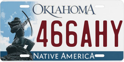 OK license plate 466AHY