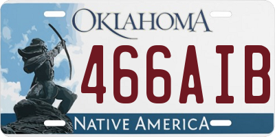OK license plate 466AIB