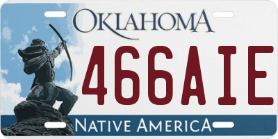 OK license plate 466AIE