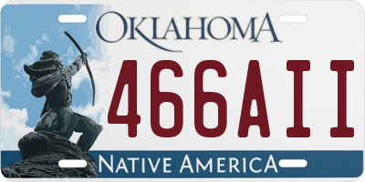 OK license plate 466AII
