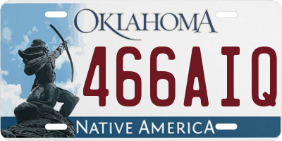 OK license plate 466AIQ