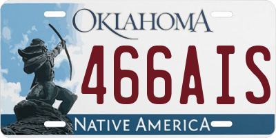 OK license plate 466AIS