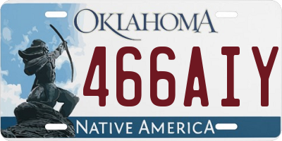 OK license plate 466AIY