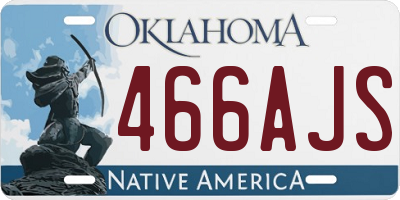 OK license plate 466AJS