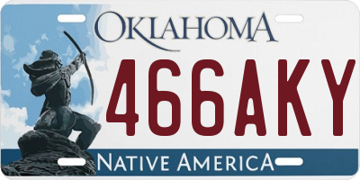 OK license plate 466AKY