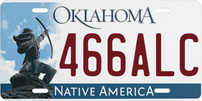 OK license plate 466ALC