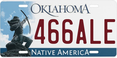 OK license plate 466ALE