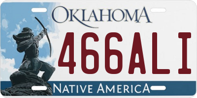 OK license plate 466ALI