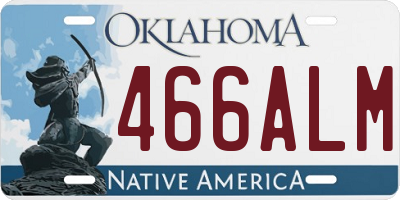 OK license plate 466ALM