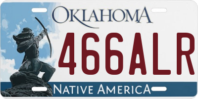 OK license plate 466ALR