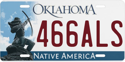 OK license plate 466ALS