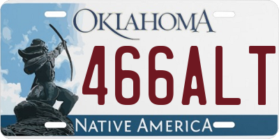 OK license plate 466ALT