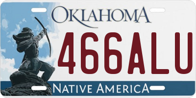 OK license plate 466ALU