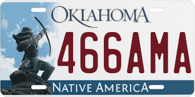 OK license plate 466AMA