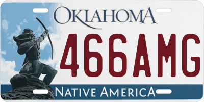 OK license plate 466AMG