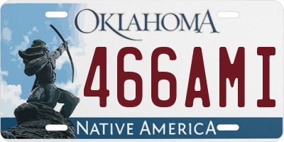 OK license plate 466AMI
