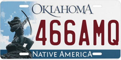 OK license plate 466AMQ