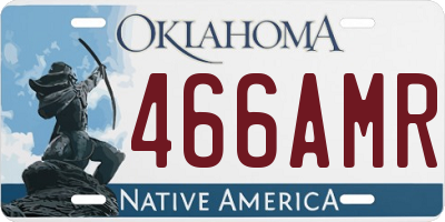 OK license plate 466AMR