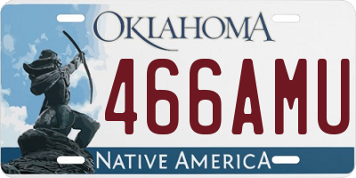 OK license plate 466AMU