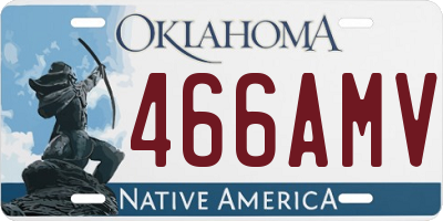 OK license plate 466AMV