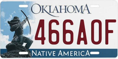 OK license plate 466AOF