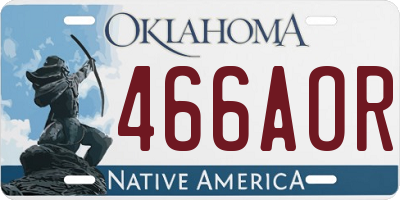 OK license plate 466AOR