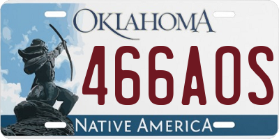 OK license plate 466AOS