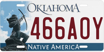 OK license plate 466AOY