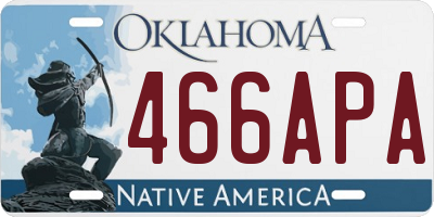 OK license plate 466APA