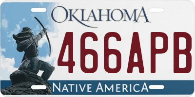 OK license plate 466APB