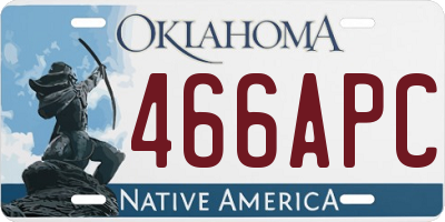 OK license plate 466APC