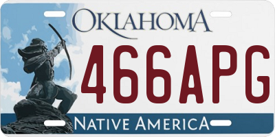 OK license plate 466APG