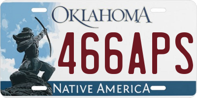 OK license plate 466APS