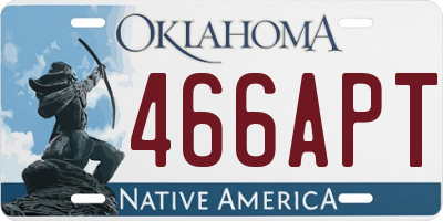 OK license plate 466APT