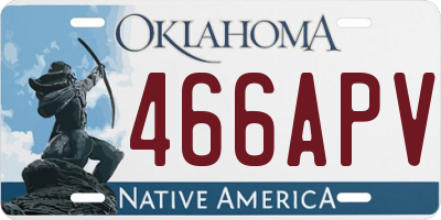 OK license plate 466APV