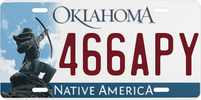 OK license plate 466APY