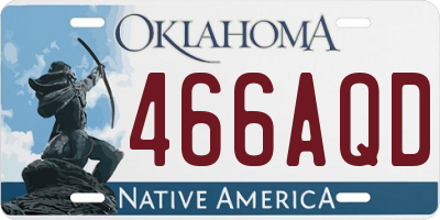 OK license plate 466AQD
