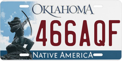 OK license plate 466AQF