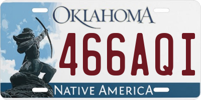 OK license plate 466AQI