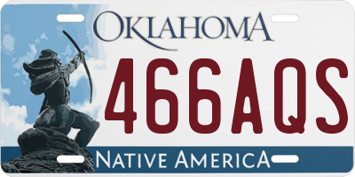 OK license plate 466AQS