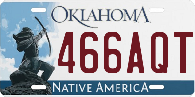 OK license plate 466AQT